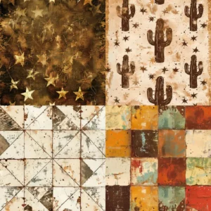 Sumflying Western 24PCS Scrapbook Paper & Cardstock 24pcs 6 Western Scrapbook Paper Cardstock 03