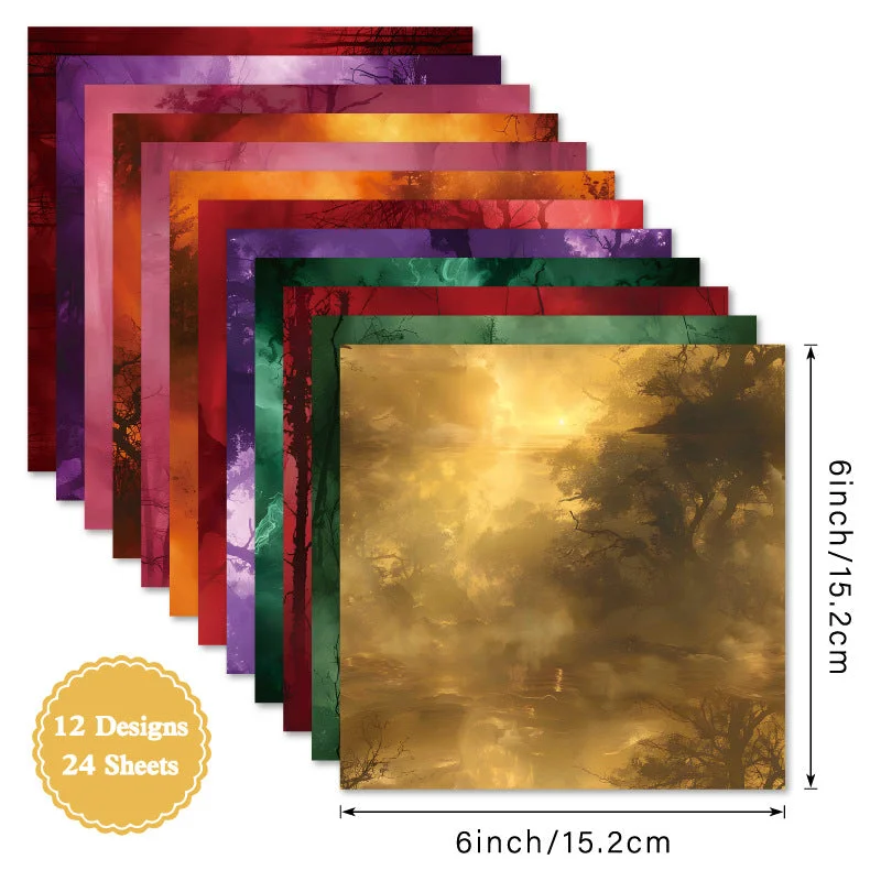24pcs 6 Whimsy Shades Scrapbook Paper Cardstock 04 24pcs 6 Whimsy Shades Scrapbook Paper Cardstock 04