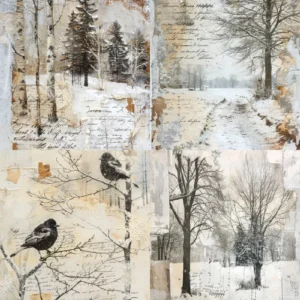 24pcs 6 Winter Jungle Scrapbook Paper Cardstock 01