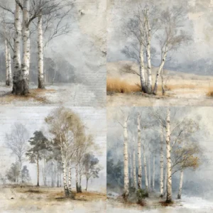 24pcs 6 Winter Woods Scrapbook Paper Cardstock 01