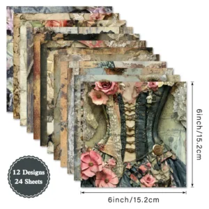 Sumflying Womens Dress 24PCS Scrapbook Paper & Cardstock 24pcs 6 Womens Dress Scrapbook Paper Cardstock 04