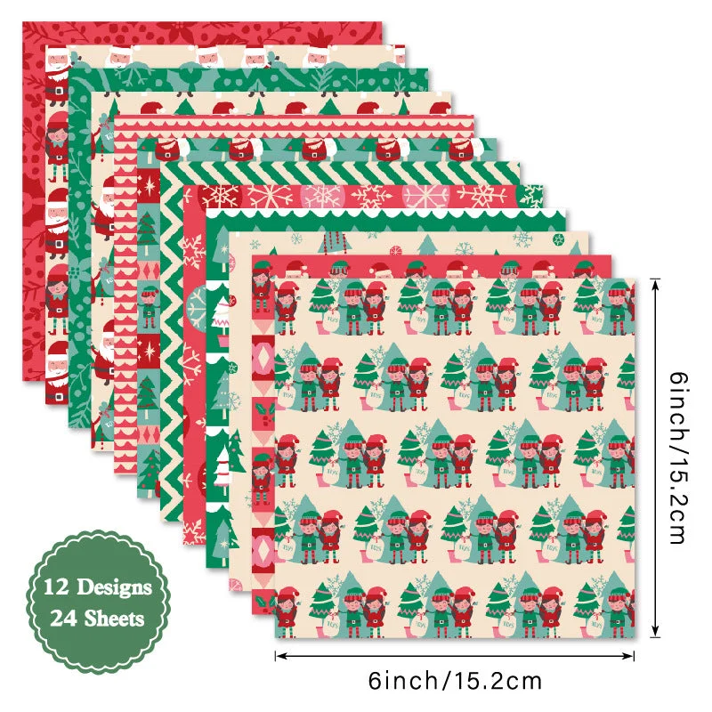 24pcs 6 Yuletide Cheers Scrapbook Paper Cardstock 04 24pcs 6 Yuletide Cheers Scrapbook Paper Cardstock 04