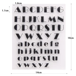 26 Alphabet Stamp Set - detail view | clear stamp