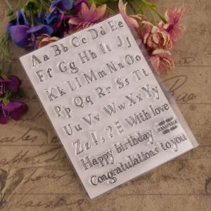 26 Alphabets Stamp Set - size chart | clear stamp