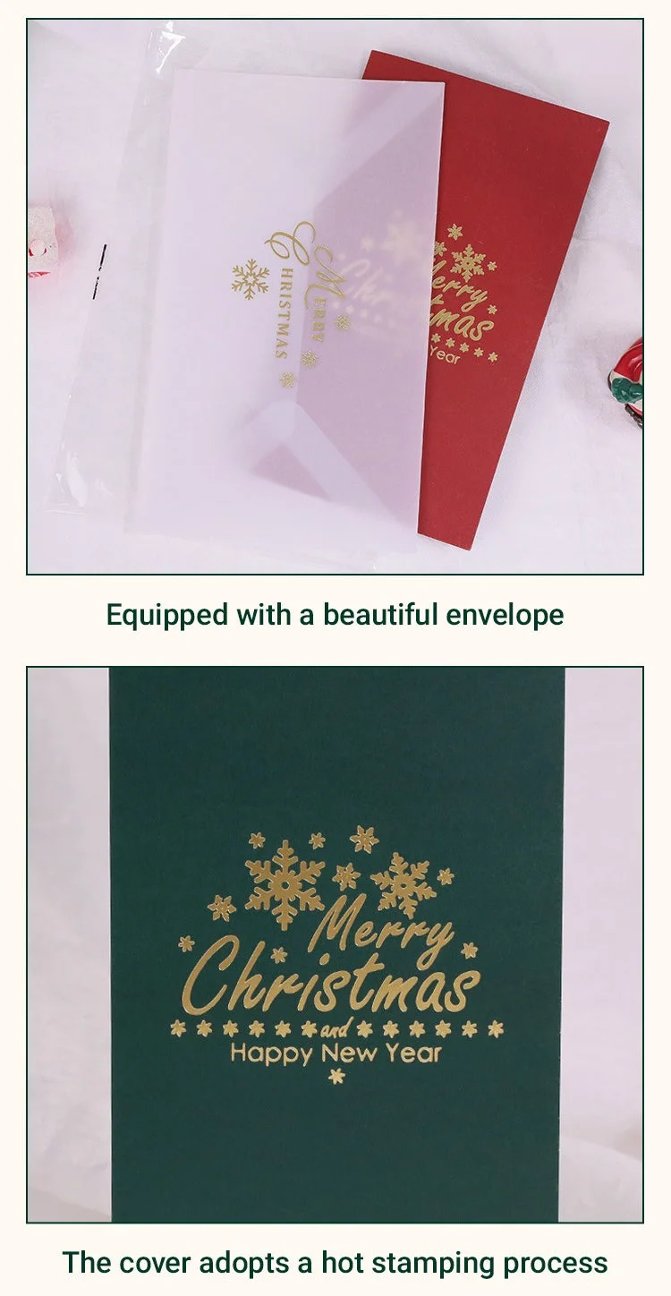 3D Sparkling Christmas Tree Greeting Card Detail 3