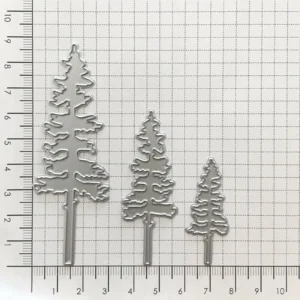 Sumflying 3Pcs Christmas Tree Metal Die Cuts - product photo 3 of 3