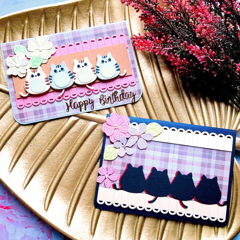 4 Pcs Little Fat Cats Metal Cutting Dies 00 4 Pcs Little Fat Cats Metal Cutting Dies 00