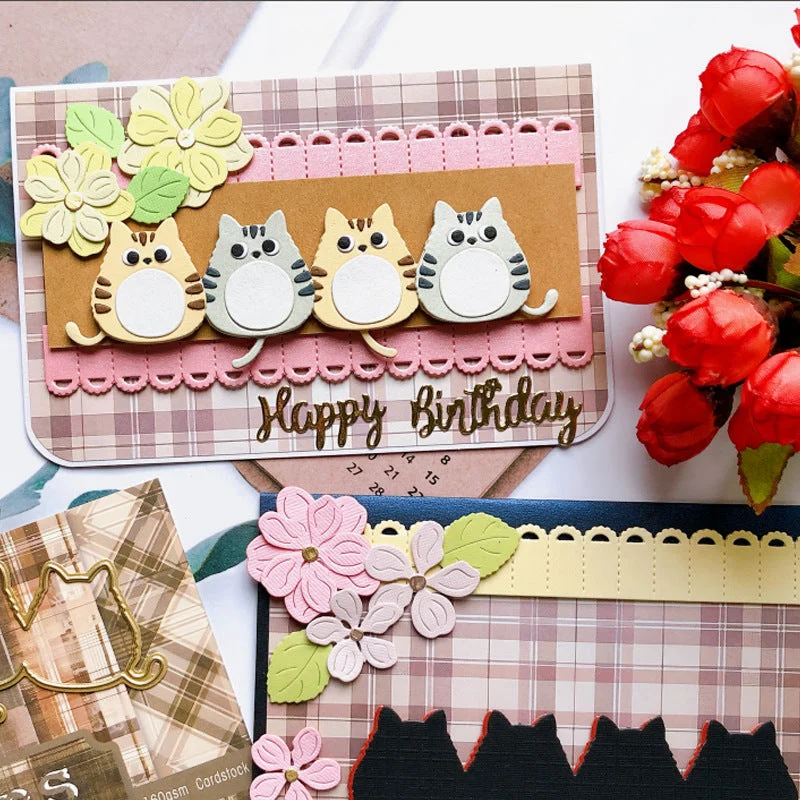 4 Pcs Little Fat Cats Metal Cutting Dies 04 4 Pcs Little Fat Cats Metal Cutting Dies 04
