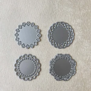 Sumflying 4Pcs Lace Round Metal Die Cuts - product photo 3 of 4