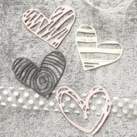 4Pcs Love Heart Metal Die Cuts
