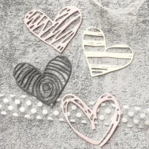 Sumflying 4Pcs Love Heart Metal Die Cuts – see size chart for dimensions – carbon steel die for scrapbooking