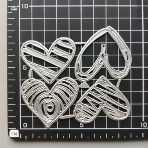Size reference chart for Sumflying 4Pcs Love Heart Metal Die Cuts metal cutting dies