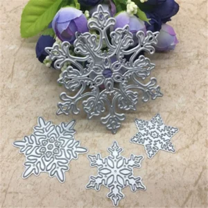 Sumflying 4Pcs/Set Snowflake Metal Die Cuts metal cutting die - usage example