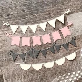 4Pcs Triangle Circle banners Metal Die Cuts