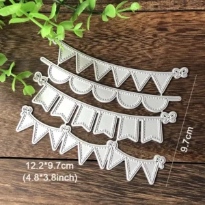 4Pcs Triangle Circle banners Metal Die Cuts Sumflying 4Pcs Triangle Circle banners Metal Die Cuts - metal cutting die for scrapbooking and card making