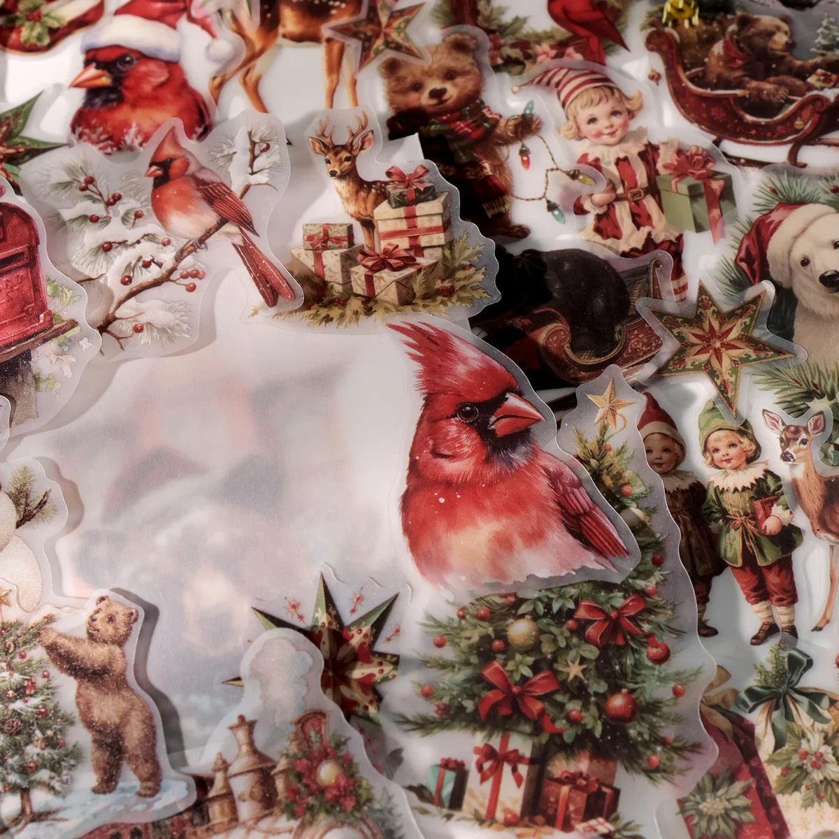 62 Pcs Vintage Christmas Bear Vellum Stickers 62 Pcs Vintage Christmas Bear Vellum Stickers - detail image 6