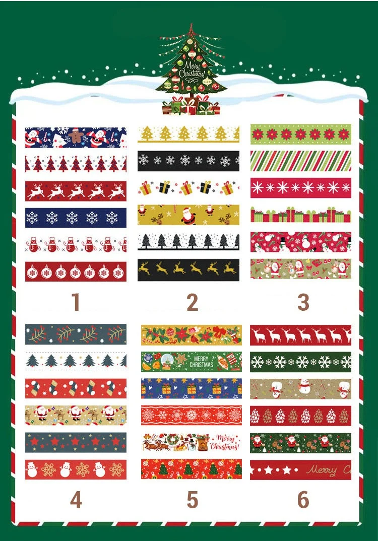 Christmas Decorative Washi Tape Set (6 Rolls) Christmas Decorative Washi Tape Set 6 Rolls 01 8