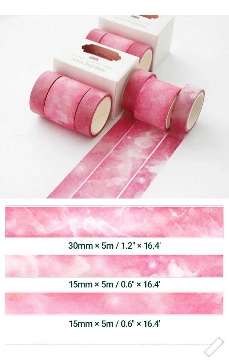Creative Sakura Oil Painting Starry Sky Boxed Washi Tape Set 5