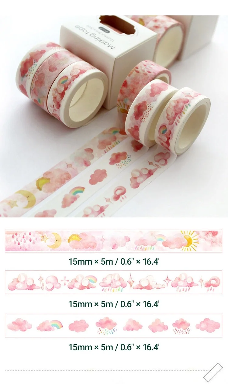 Creative Sakura Oil Painting Starry Sky Boxed Washi Tape Set 9