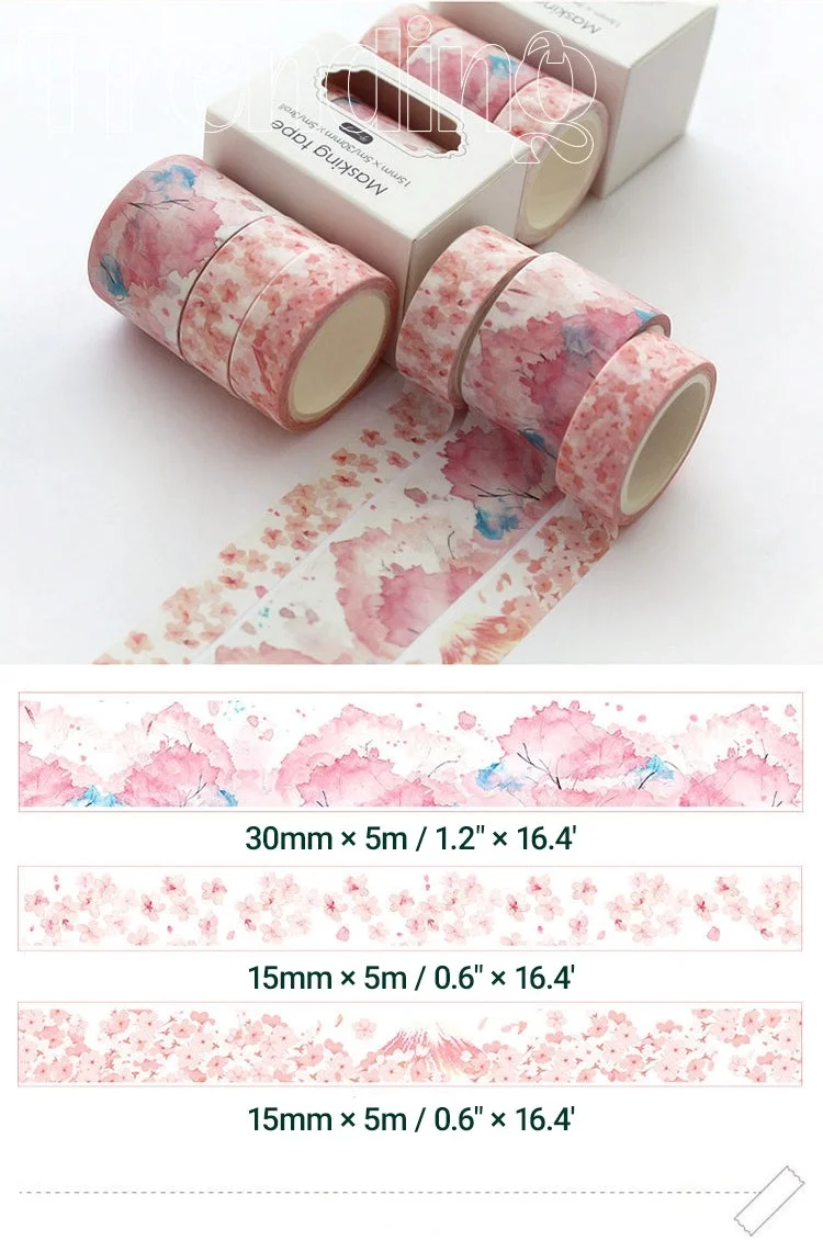 Creative Sakura Oil Painting Starry Sky Boxed Washi Tape Set