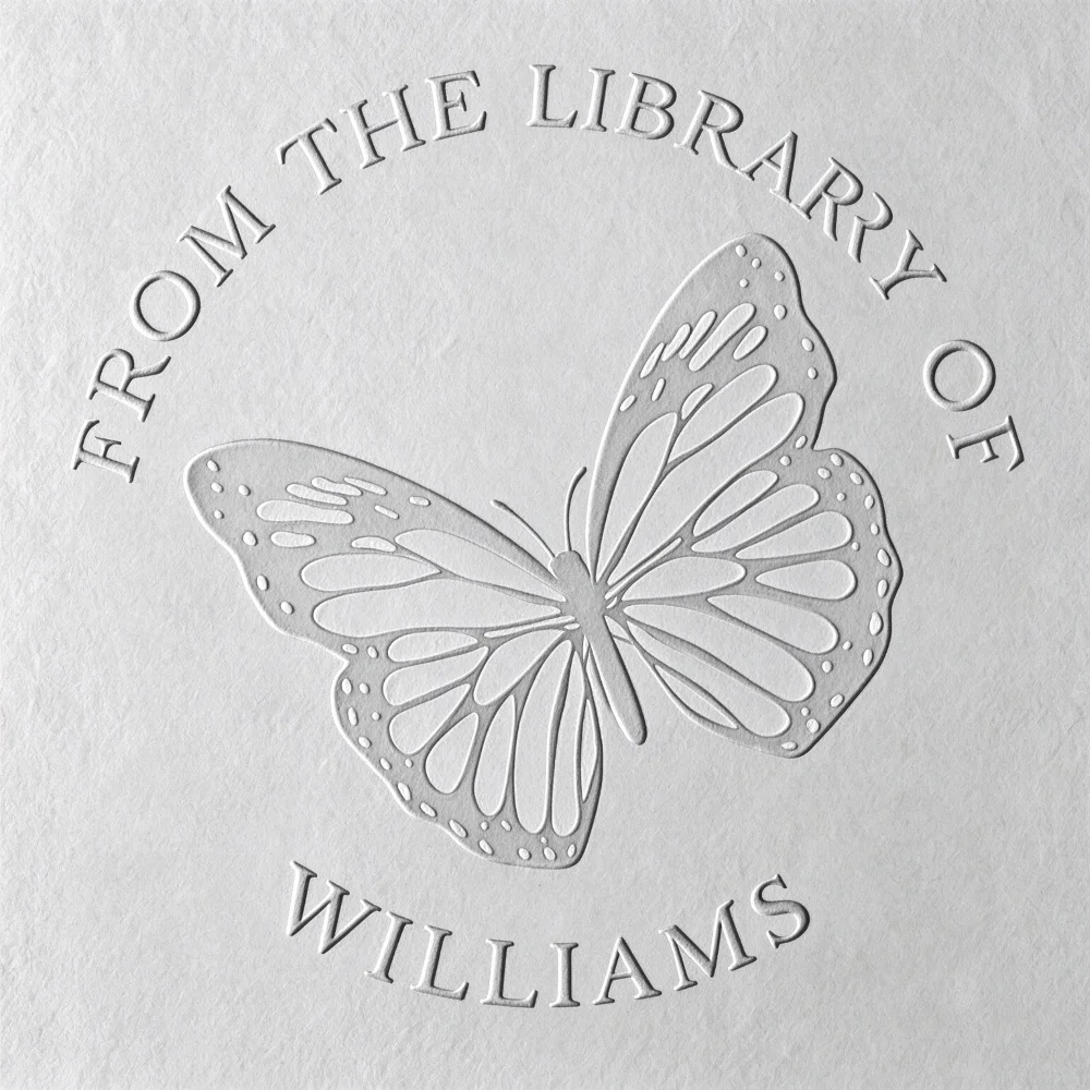 Custom Butterfly “From the Library Of” Book Embosser Custom Butterfly From The Library Of Book Embosser 2