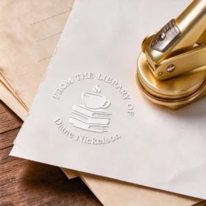 Custom Coffee Stacked Books From The Library Of Book Embosser 1