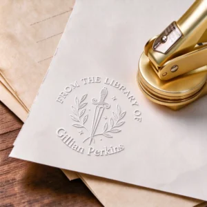 Custom Dagger And Laurel From The Library Of Book Embosser