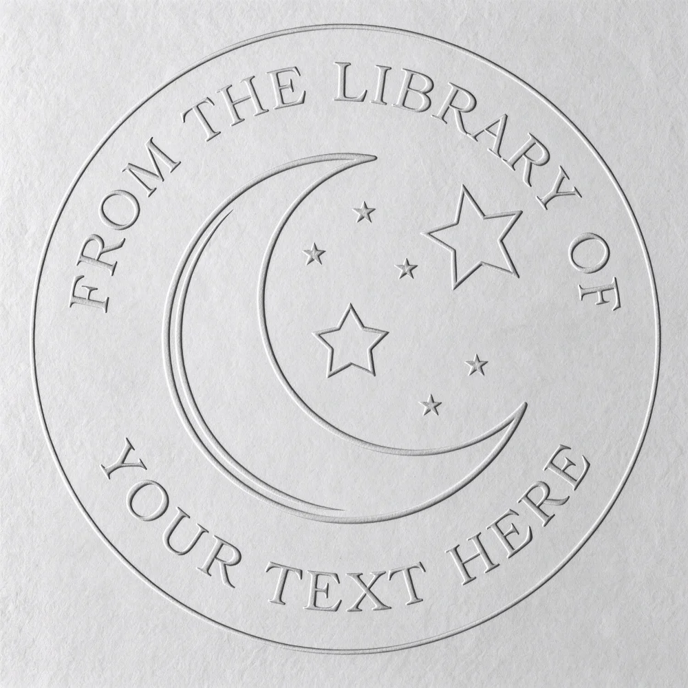 Custom Moon Stars “From the Library Of” Book Embosser Custom Moon Stars From The Library Of Book Embosser 2