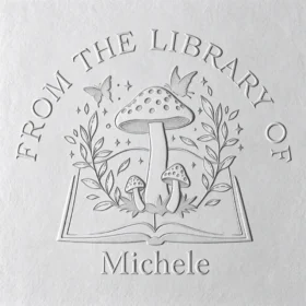Custom Mushroom “From the Library Of” Book Embosser