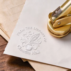 Custom Quill Ink Pot From The Library Of Book Embosser 1