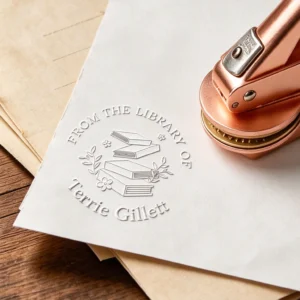 Custom Stacked Books From The Library Of Book Embosser 1