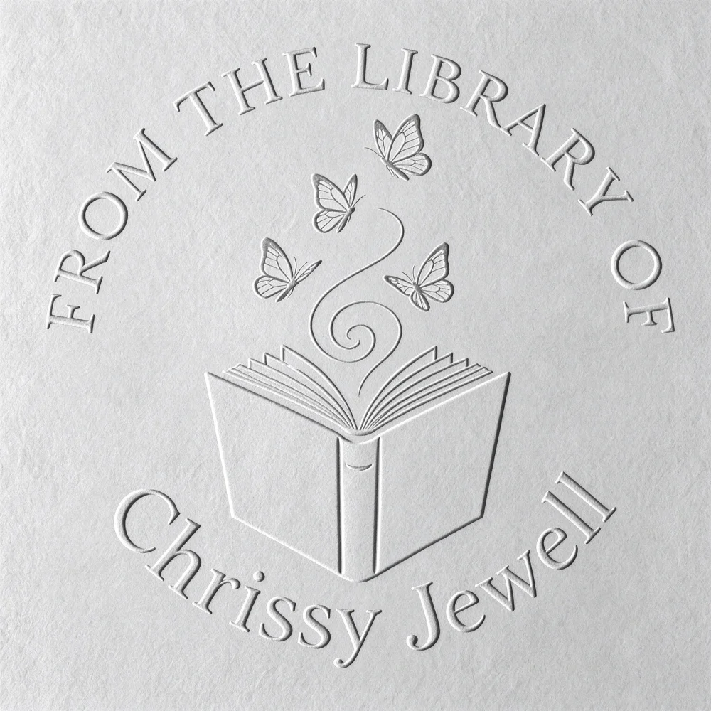 Custom Swirl Butterfly "From the Library Of" Book Embosser Custom Swirl Butterfly From The Library Of Book Embosser
