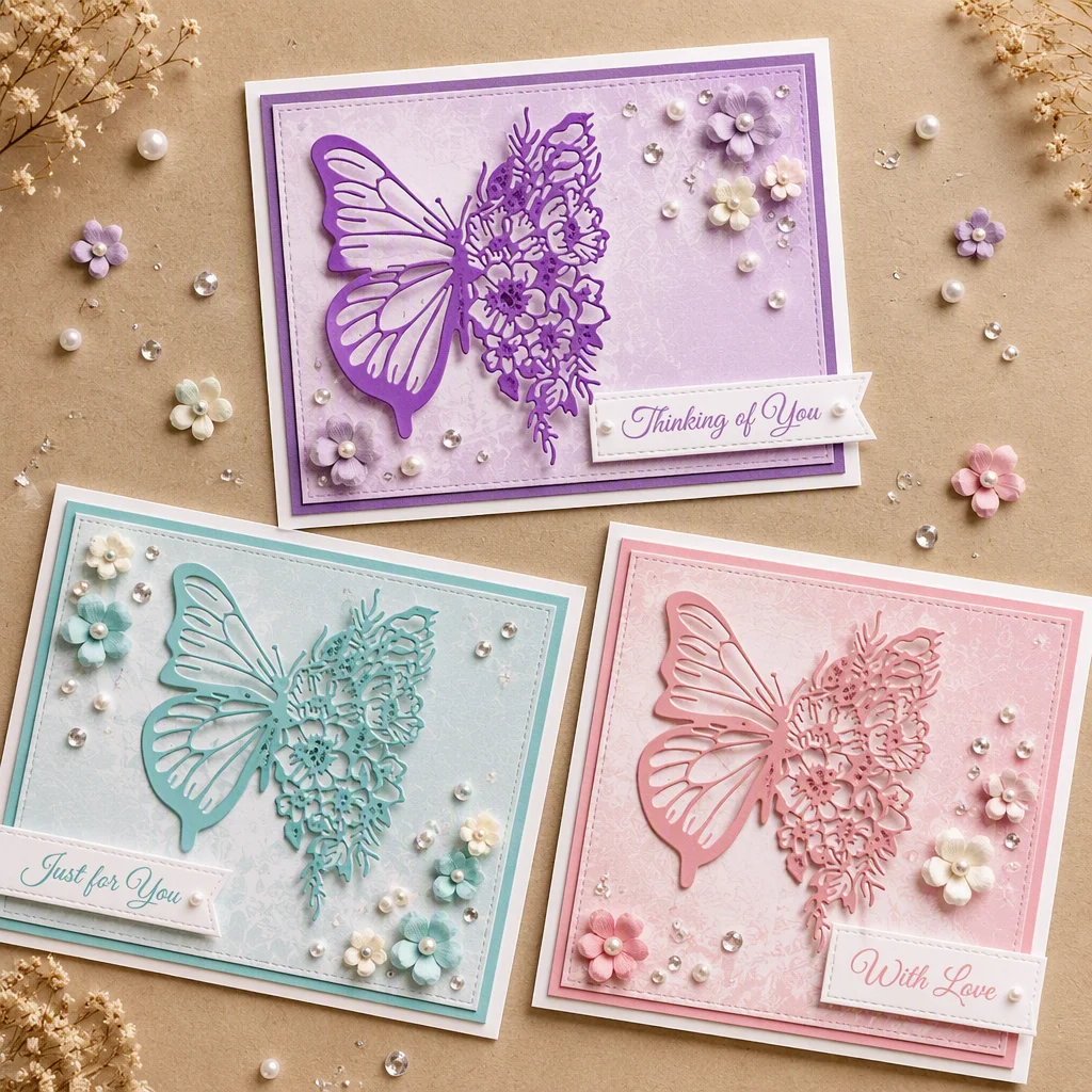 Big Butterfly Metal Cutting Dies with Half Flower Big Butterfly Metal Cutting Dies with Half Flower 2