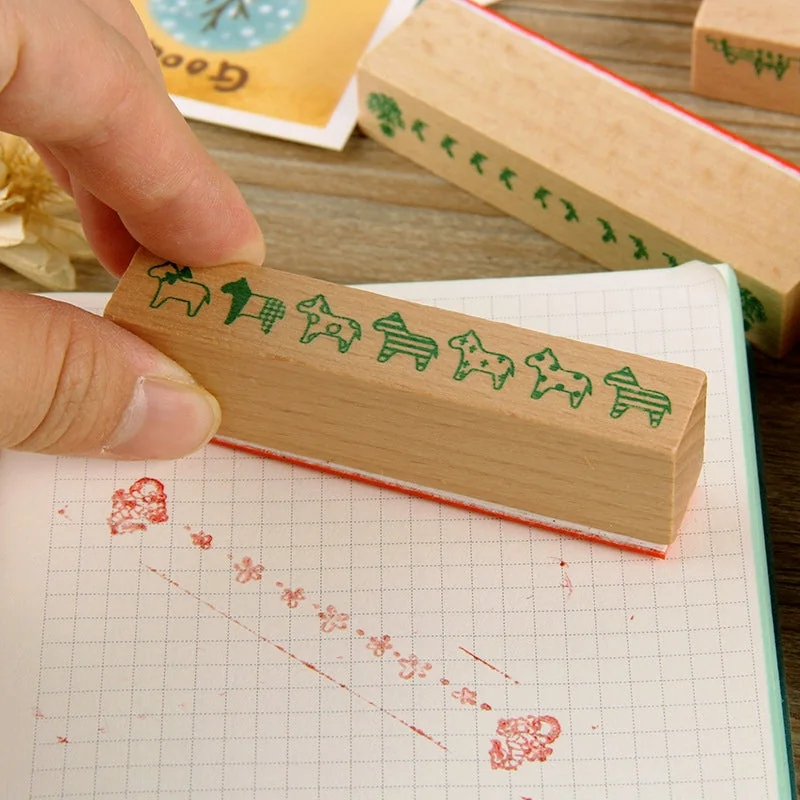 DIY-Decoration-Flower-Border-Long-Wooden-img2 DIY Decoration Flower Border Long Wooden Rubber Stamp - Image 2 - Sumflying Craft