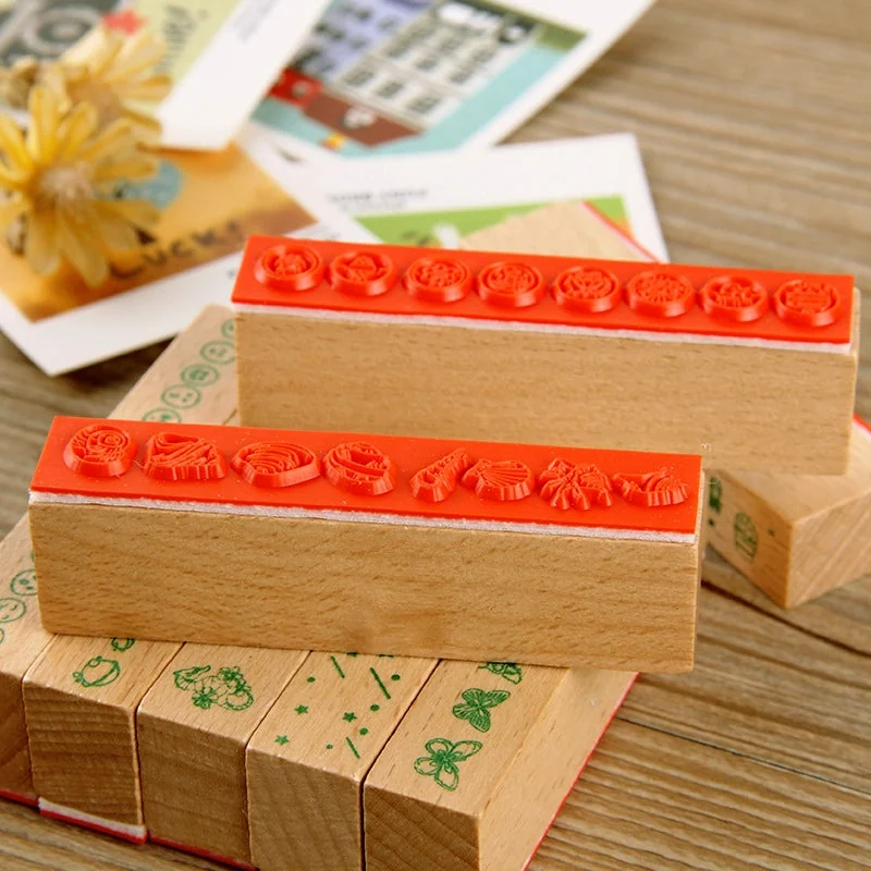 DIY-Decoration-Flower-Border-Long-Wooden-img3 DIY Decoration Flower Border Long Wooden Rubber Stamp - Image 3 - Sumflying Craft