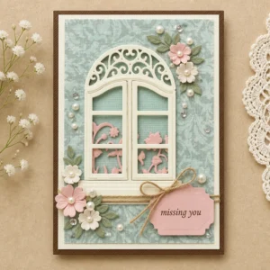 Lace Window Metal Die Cuts Window Card 2