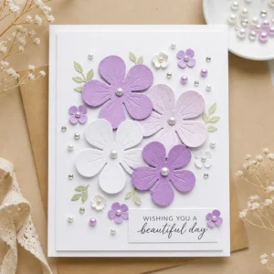 Three Flowers Metal Cutting Dies DM04759 Fivepetal Card 1