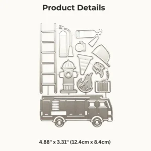Fire Fighting Tools Metal Cutting Dies DM05217 Firetruck Card 7