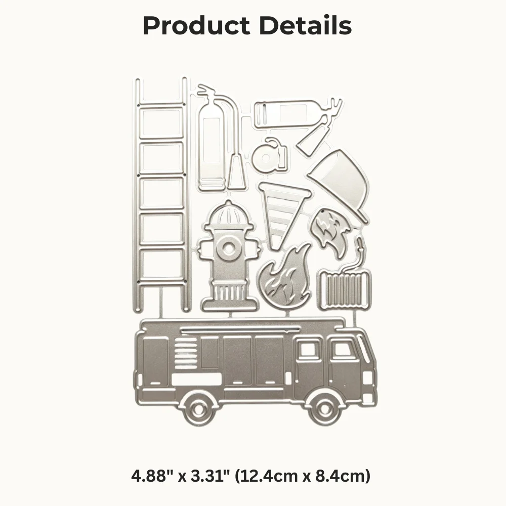 Fire Fighting Tools Metal Cutting Dies DM05217 Firetruck Card 7
