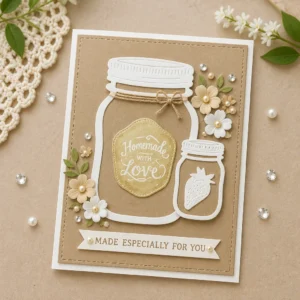 Mason Jar Metal Cutting Dies with Bottle Strawberry DM05329 Masonjar Card 1 2