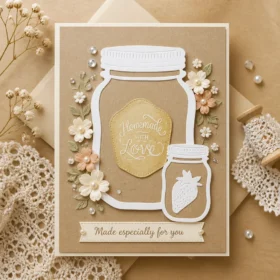 Mason Jar Metal Cutting Dies with Bottle Strawberry