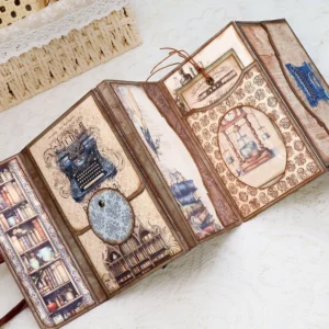 Dark Academia Writer Mini Folio Booklet Handmade Junk Journal Craft Kit - Image 4 - Sumflying Craft