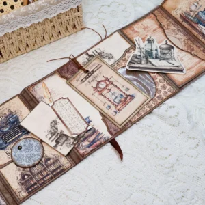 Dark Academia Writer Mini Folio Booklet Handmade Junk Journal Craft Kit - Image 6 - Sumflying Craft