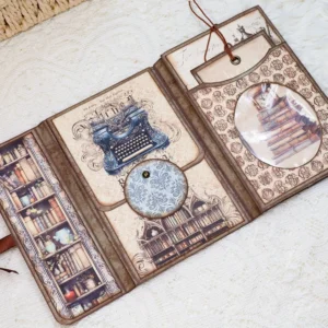 Dark Academia Writer Mini Folio Booklet Handmade Junk Journal Craft Kit - Image 7 - Sumflying Craft