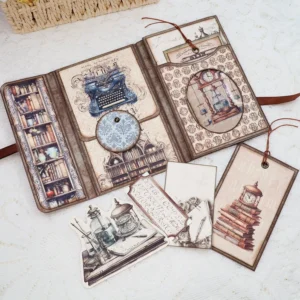Dark Academia Writer Mini Folio Booklet Handmade Junk Journal Craft Kit - Image 9 - Sumflying Craft