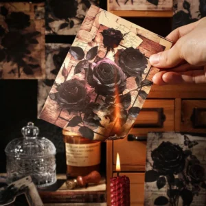 Dark Night Rose Series Dark Retro Style Decorative Background Paper - Image 18 - Sumflying Craft