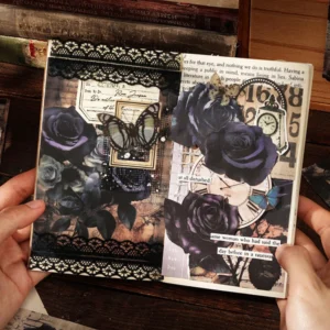 Dark Night Rose Series Dark Retro Style Decorative Background Paper - Image 6 - Sumflying Craft