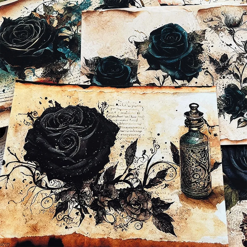 Dark-Rose-Vintage-Junk-Journal-Backgroun-img1 Dark Rose Vintage Junk Journal Background Paper - Image 1 - Sumflying Craft