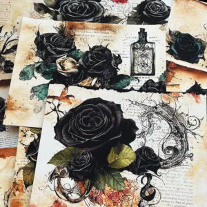 Dark Rose Vintage Junk Journal Background Paper Dark Rose Vintage Junk Journal Background Paper - Image 2 - Sumflying Craft