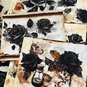 Dark Rose Vintage Junk Journal Background Paper Dark Rose Vintage Junk Journal Background Paper - Image 3 - Sumflying Craft